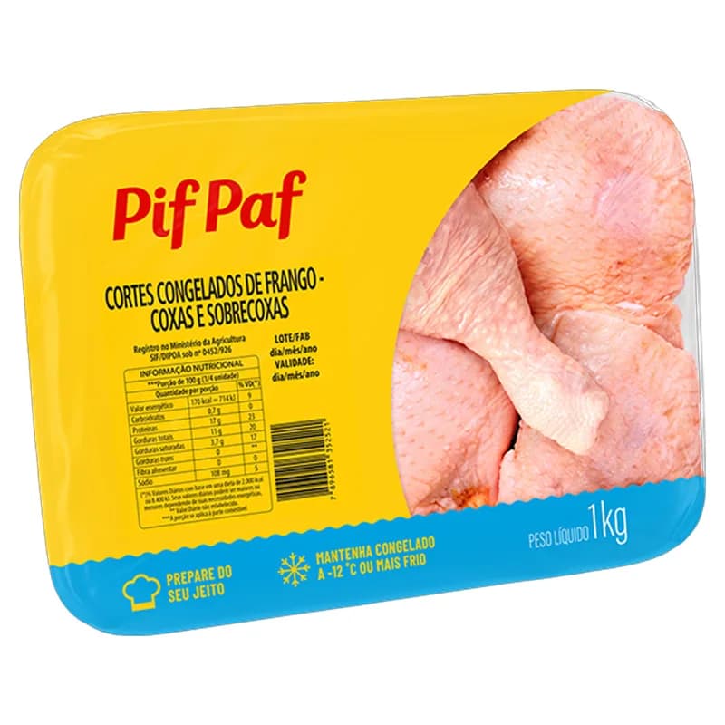 Coxa e Sobrecoxa de Frango Pif Paf bdj 1kg