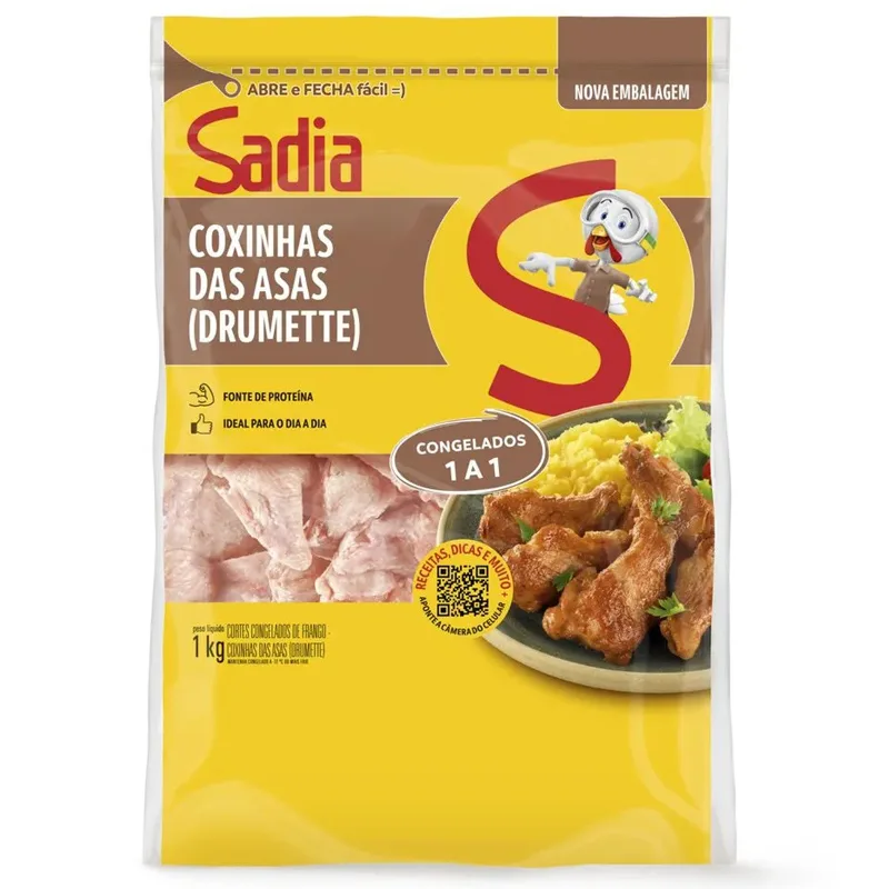 Coxinha da Asa Drumet de Frango Sadia zip 1kg