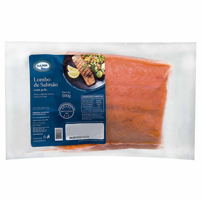 Lombo Salmão com Pele Damm 500g